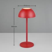 Ricardo LED-bordlampe, rød, højde 30 cm, plast