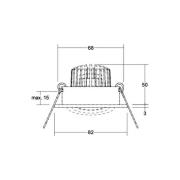 BRUMBERG indbygningsspot Tirrel-R, RC, rund driver, mat sort