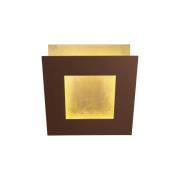 LED-væglampe Dalia, corten/guld, 22 x 22 cm, aluminium