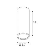 SLV Enola B loftlampe, messingfarvet, aluminium, højde 14 cm