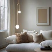 Hængelampe AV-1897-2BSA 2 glaskugler, guld