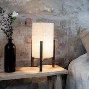 Bordlampe Eruca, højde 39 cm, brun/beige, træ/linned