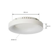 Lucande loftlampe Samvel, Ø 38,4 cm, hvid, jern