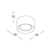 Mysia loftlampe, hvid, gips, Ø 11 cm, GX53