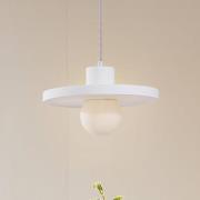 Lindby pendellampe Nielson, Ø 28 cm, hvid, gips