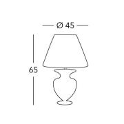 Kolarz Anfora bordlampe, guldfarvet, højde 65 cm, glas/stof