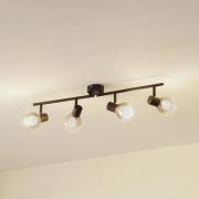 Lindby Pendura loftlampe, 4 lyskilder, sort, glas