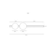 Væglampe Garda 2, sort, metal, glas, 2 lyskilder