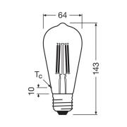 OSRAM LED-filamentpære E27 3,8W Filament 4,000K