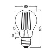 OSRAM LED glødepære E27 2,2W filament 2.700K 470lm 2-pak