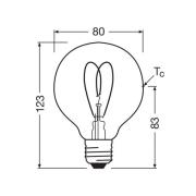 OSRAM LED Vintage G80 E27 8W 922 Heart Filament guld dæmpbar