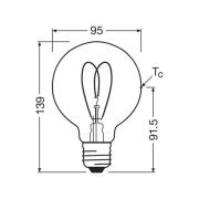 OSRAM LED Vintage G95 E27 8W 922 Heart Filament guld dæmpbar