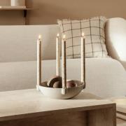 ferm LIVING Candlestick Bowl Large, beige, 27 cm, keramik