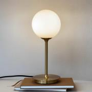 Dyberg Larsen bordlampe Sia, opal/messingfarvet, højde 12 cm