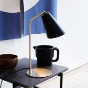 Dyberg Larsen bordlampe Oswald, sort/stål, højde 40 cm