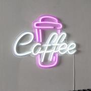 Coffee LED-væglampe, pink/hvid, plexiglas, 40 x 30 cm USB