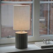 Can bordlampe, hvid/grå, højde 57 cm, keramik, tekstil