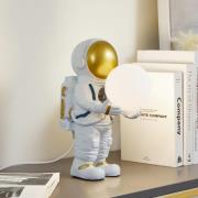 Lindby bordlampe Astronaut, hvid/guld, keramik, glas