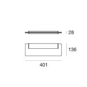 Skinny LED-væglampe, hvid, aluminium, PMMA, op/ned