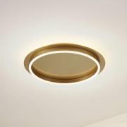 Lindby loftlampe Kunis, guld/hvid, akryl, Ø 46 cm