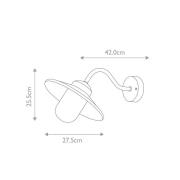 Udendørs væglampe Klampenborg, sølv, lygte, stål