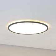 Aqua LED-panel, Ø 50 cm, sort, metal/plast, CCT dæmpbar