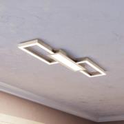 LED-loftlampe Monirote, mat nikkel, længde 78 cm, aluminium, CCT