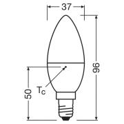 OSRAM LED-pære stearinlys opal E14 4,9W 827 3-pak