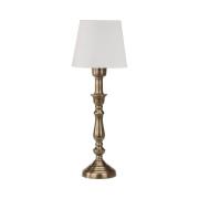 PR Home bordlampe Therese Mia, 43 cm, hvid/messing, hør