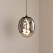 LED-hængelampe Lilly, glas, røggrå, Ø 28 cm, 4000 K