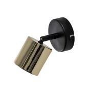 Vægspot Demia, sort/messingfarvet, 10 cm bred, GU10