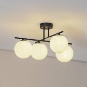 Aurora loftlampe, sort, Ø 50 cm, 4 lyskilder, glas, E14