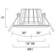 Sylvania indbygningslampe Obico 68, sort, IP65, CCT, dæmpbar