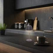 LED-bordlampe med batteri Brilo unplugged Riffle, 20 cm, antracit