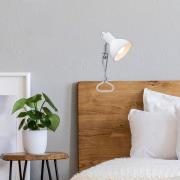 Fix-klemmelampe, metalskærm, hvid