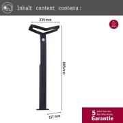 Paulmann LED-gadelampe Alara, antracit, 67 cm IP44