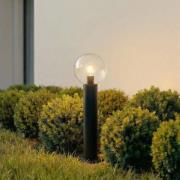 Lindby sokkellampe Dangan, sort/klar, højde 60 cm, glas