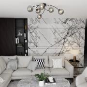 Vibra loftlampe, røggrå/sort, længde 97 cm, 6 lyskilder.