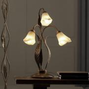 Alga bordlampe, 3 lyskilder, jern, glas, florentinsk