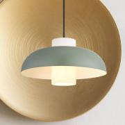 Lowe pendellampe, mat grøn, Ø 38 cm, metal