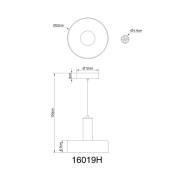 Grant LED-hængelampe, Ø 22 cm, røgfarvet grå, glas