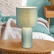 Sofia bordlampe, lysegrøn, højde 50 cm, stof/glas