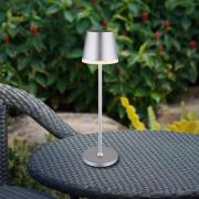 LED-solcellelampe, metal, sølvfarvet, højde 41 cm, IP44