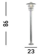 Vejlampe X Conrad, sølv, IP44, højde 51 cm, stål