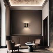 Stilnovo væglampe Megafono, sort, bredde 33 cm, 4 lyskilder.