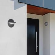 Udendørs LED-væglampe Letty, mørkegrå, Ø 18 cm, metal, IP65