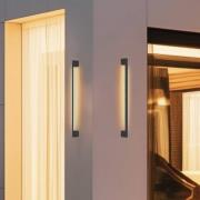 Udendørs LED-væglampe Tessa, mørkegrå, højde 90 cm, metal