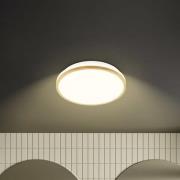 LED-loftlampe Acorus, Ø 28 cm, hvid/træfarvet, IP44