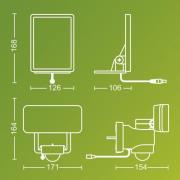 Philips LED-udendørs spotlampe Tylus, sort 3.000K sensor
