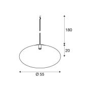 SLV Hængelampe Magico, Ø 55 cm, sort mat, metal